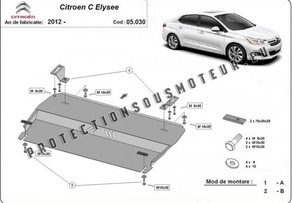 Cache sous moteur et de la boîte de vitesse Citroen C-Elysee