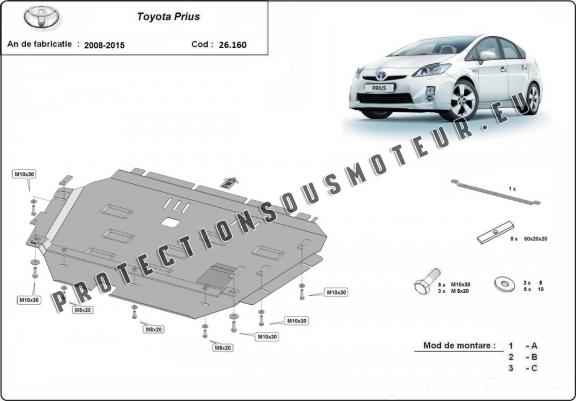 Cache sous moteur et de la boîte de vitesse Toyota Prius