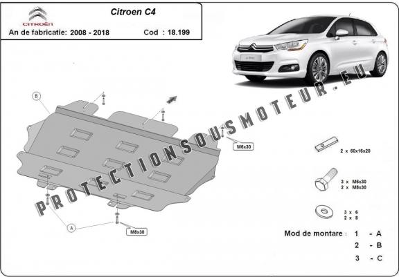 Cache sous moteur et de la boîte de vitesse Citroen C4