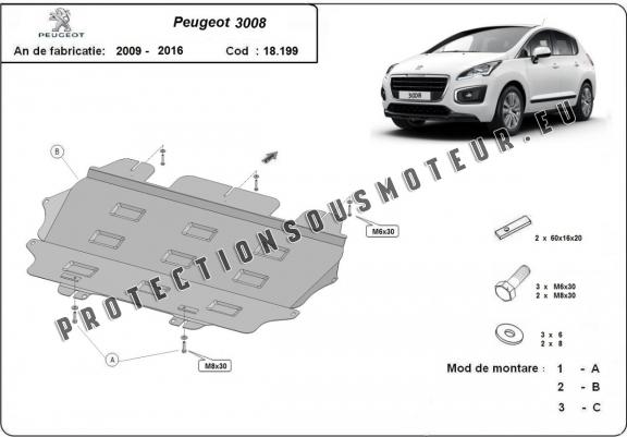 Cache sous moteur et de la boîte de vitesse Peugeot 3008