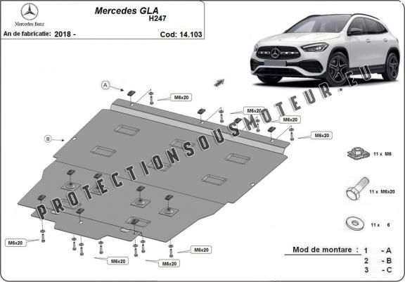 Cache sous moteur et de la boîte de vitesse Mercedes GLA H247