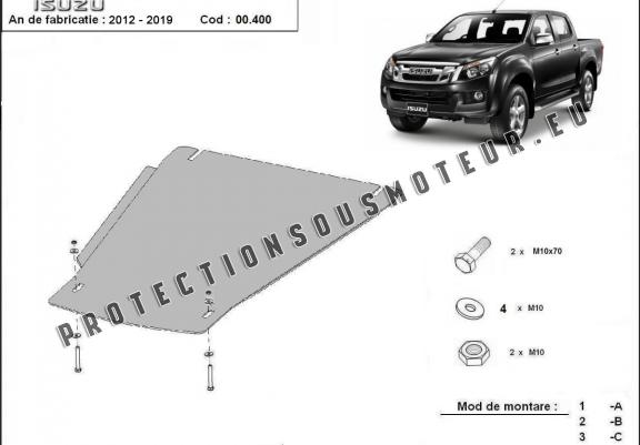 Cache de protection de la boîte de vitesse Isuzu D-Max