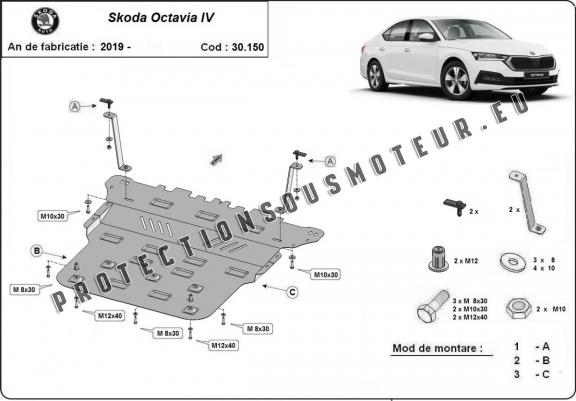 Cache sous moteur et de la boîte de vitesse Skoda Octavia 4