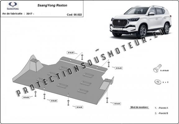 Cache de protection de la boîte de vitesse SsangYong Rexton