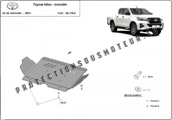 Cache Sous Moteur Toyota Hilux Invincible - Aluminium