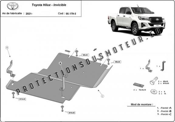 Cache de protection du différentiel Toyota Hilux Invincible - Aluminium