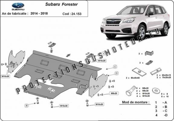 Cache sous moteur et de la radiateur Subaru Forester 4