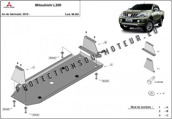 Cache de protection de réservoir Mitsubishi L 200