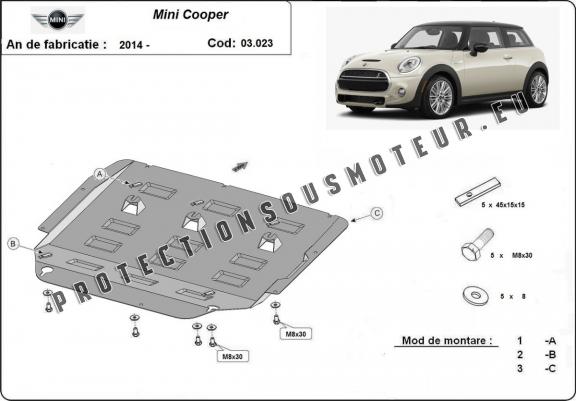 Cache sous moteur et de la boîte de vitesse Mini Cooper