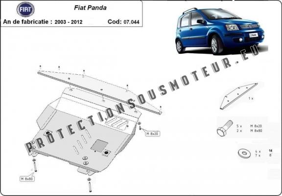 Cache sous moteur et de la boîte de vitesse Fiat Panda