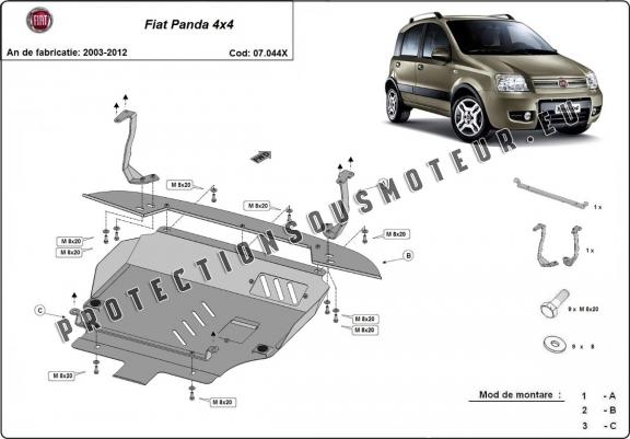 Cache sous moteur et de la boîte de vitesse Fiat Panda 4x4