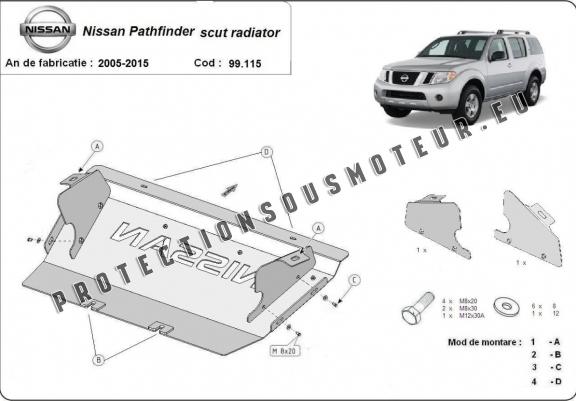 Cache de protection de radiateur Nissan Pathfinder