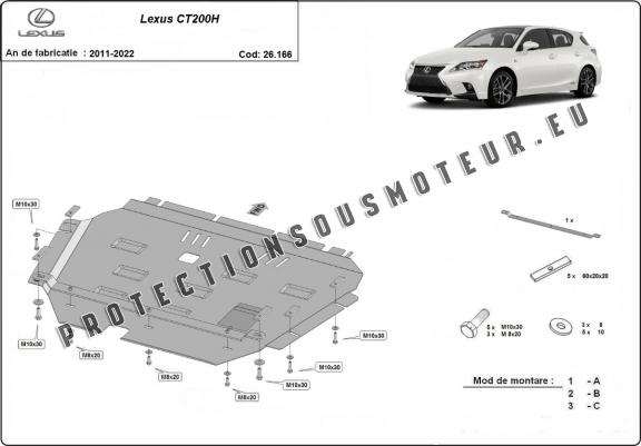 Cache sous moteur et de la boîte de vitesse Lexus CT200H