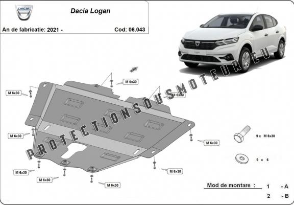 Cache sous moteur et de la boîte de vitesse Dacia Logan