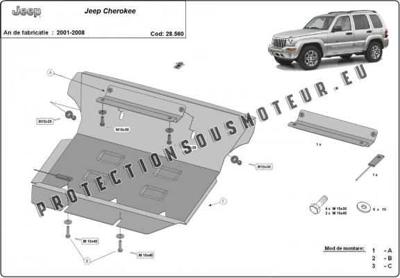 Cache sous moteur Jeep Cherokee - KJ