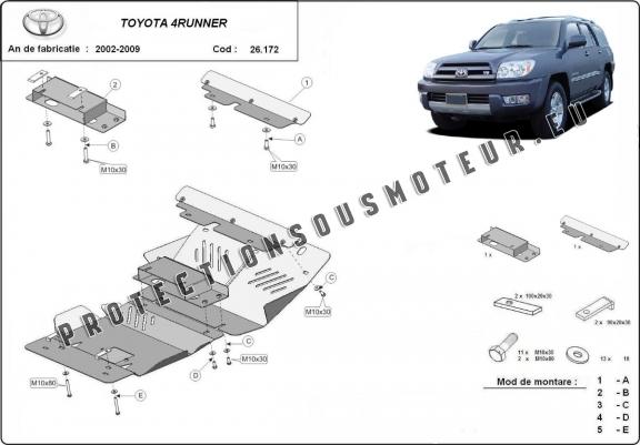 Cache Sous Moteur Toyota 4Runner - Aluminium