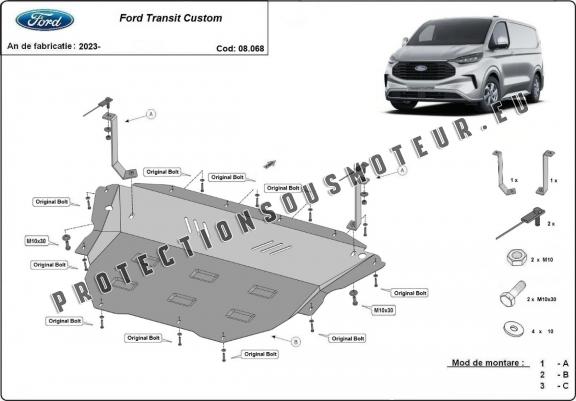 Cache sous moteur et de la boîte de vitesse Ford Transit Custom