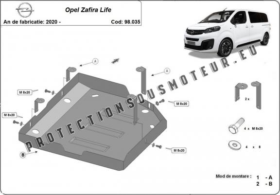 Cache de protection réservoir AdBlue Opel Zafira Life