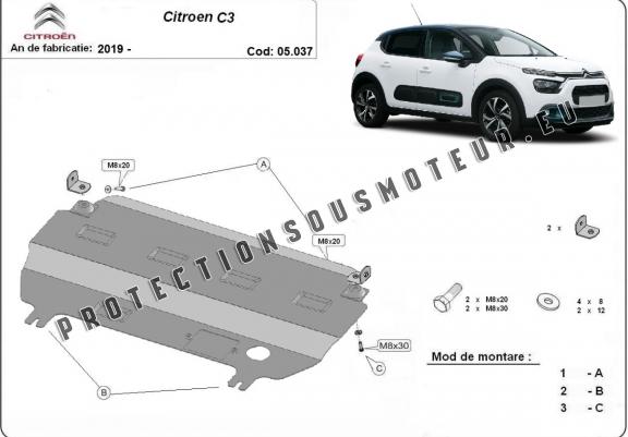 Cache sous moteur et de la boîte de vitesse Citroen C3