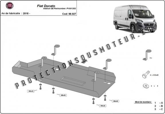 Cache de protection réservoir AdBlue Fiat Ducato