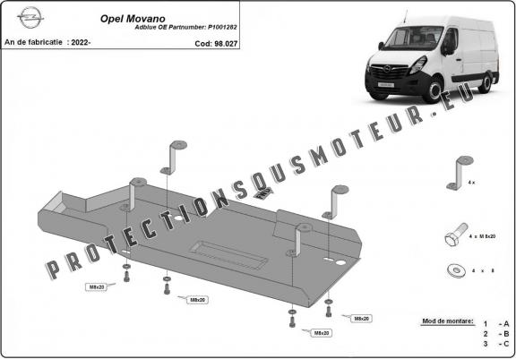 Cache de protection réservoir AdBlue Opel Movano