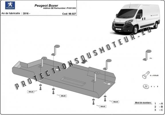 Cache de protection réservoir AdBlue Peugeot Boxer P1001282