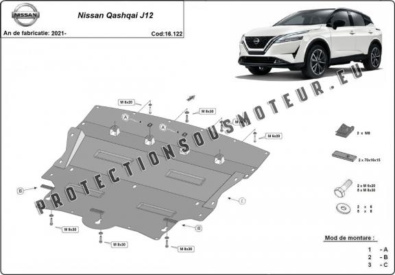 Cache sous moteur et de la boîte de vitesse Nissan Qashqai J12