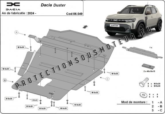 Cache sous moteur et de la boîte de vitesse Dacia Duster - 4x4