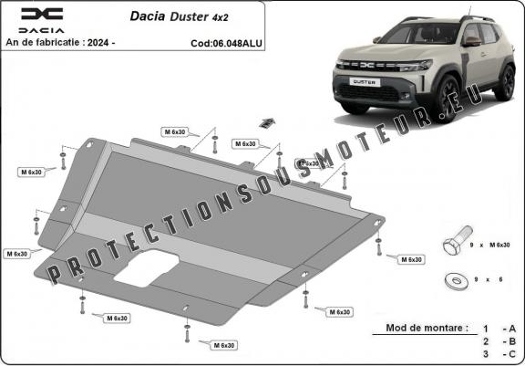 Cache sous moteur et de la boîte de vitesse Dacia Duster Aluminium 4x2 +4x4