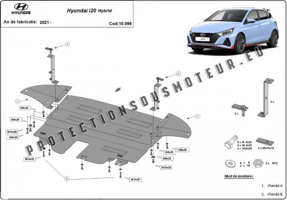 Cache sous moteur et de la boîte de vitesse Hyundai i20 Hybrid