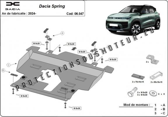 Cache sous moteur et de la boîte de vitesse Dacia Spring