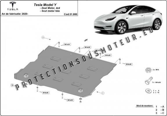 Cacher sous moteur avant pour Tesla Model Y AWD