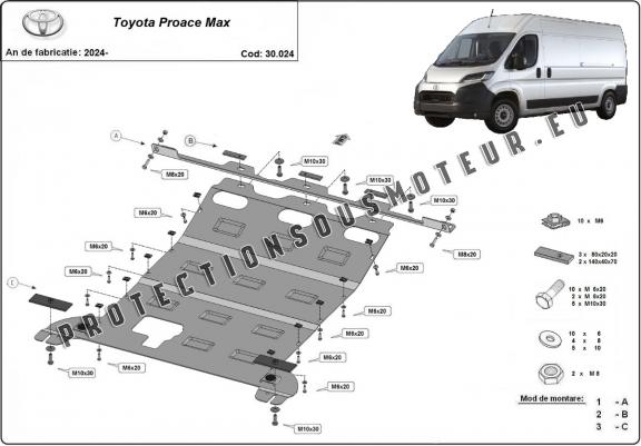 Cache sous moteur et de la boîte de vitesse Toyota Proace Max