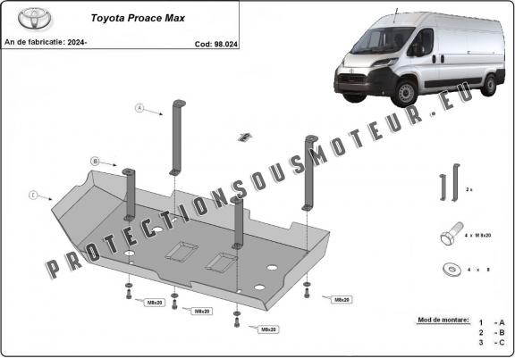 Cache de protection réservoir AdBlue Toyota Proace Max