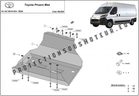 Cache de protection de réservoir Toyota Proace Max