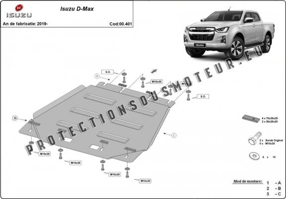 Cache de protection de la boîte de vitesse Isuzu D-Max