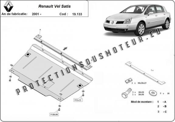 Cache sous moteur et de la boîte de vitesse Renault Vels Satis