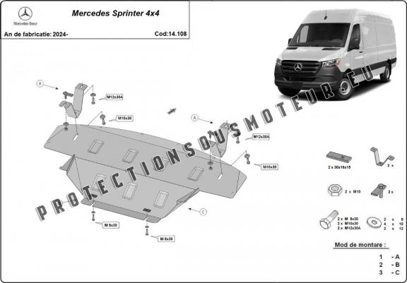 Cache sous moteur et de la boîte de vitesse Mercedes Sprinter 907 4x4