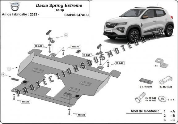 Cache sous moteur et de la boîte de vitesse Dacia Spring Extreme Aluminium