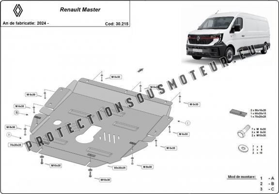 Cache sous moteur et de la boîte de vitesse Renault Master