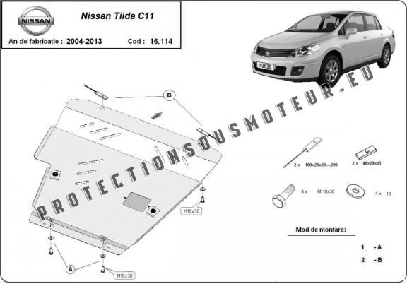 Cache sous moteur et de la boîte de vitesse Nissan Tiida